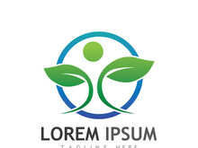 Natural green leaf logo.