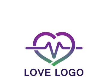 Love with Medical Pulse logo concept. Health love Creative Logo vector template preview picture