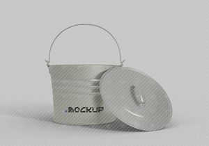 Galvanized Metal Bucket Mockup
