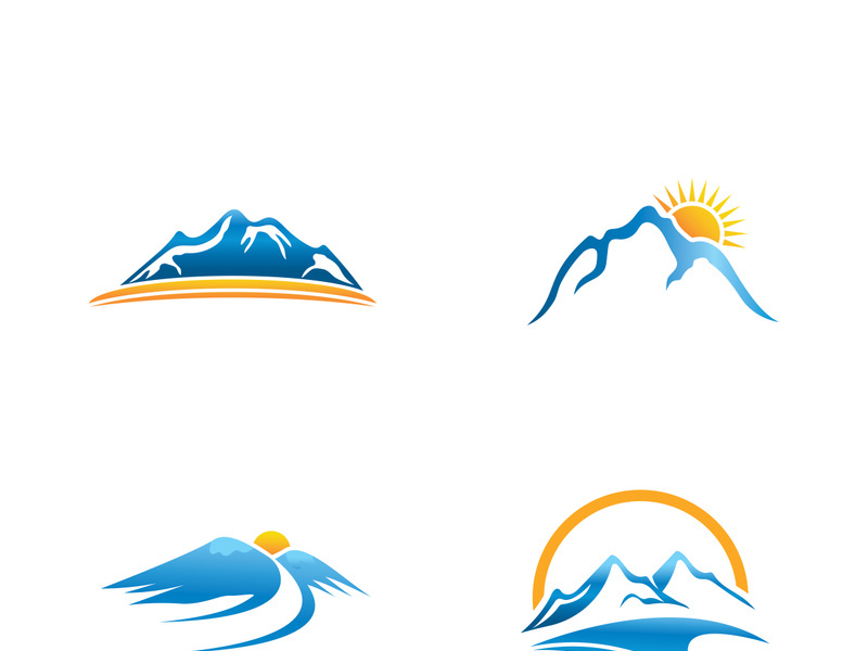 Mountain icon logo template vector illustration design