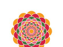 Traditional Asian colorful floral pattern Stained glass mosaic logo tile design inspiration