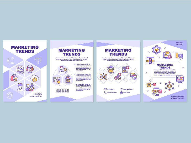 Marketing trends purple brochure template