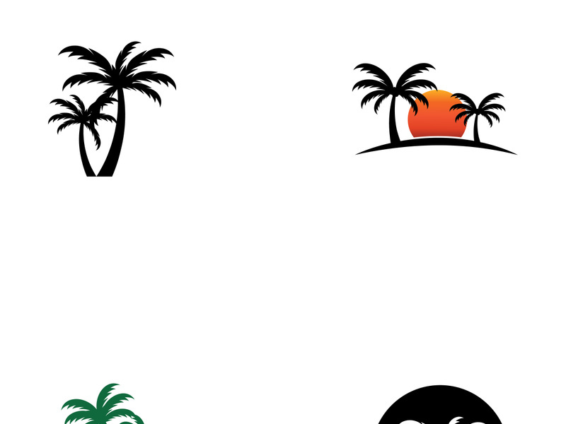 Summer palm tree logo design.