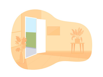 Empty room 2D vector isolated illustration preview picture