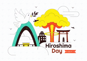 10 Hiroshima Day Vector Illustration
