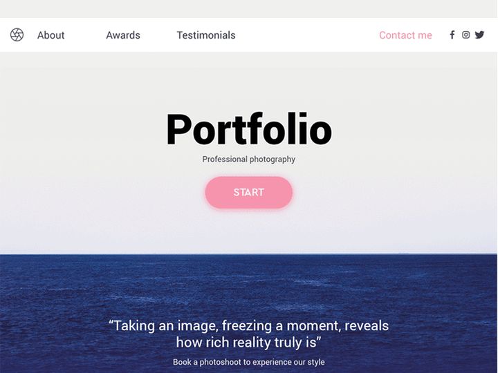 Photography Portfolio UI