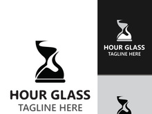 Hourglass logo ancient vintage style object design template flat vector
