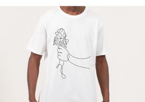 Flower Bouquet Minimalist Line Art Drawing