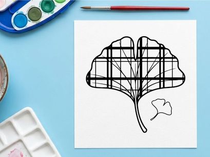 Ilustrasi daun bergaya untuk branding ramah lingkungan. Desain botani modern untuk kampanye lingkungan.