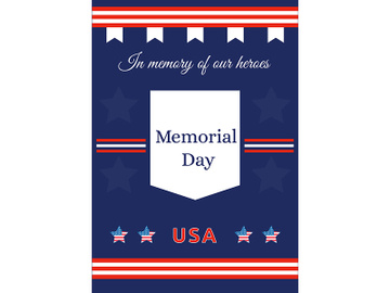 American Memorial Day poster flat vector template preview picture