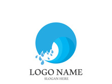 Wave beach vector illustration design logo
