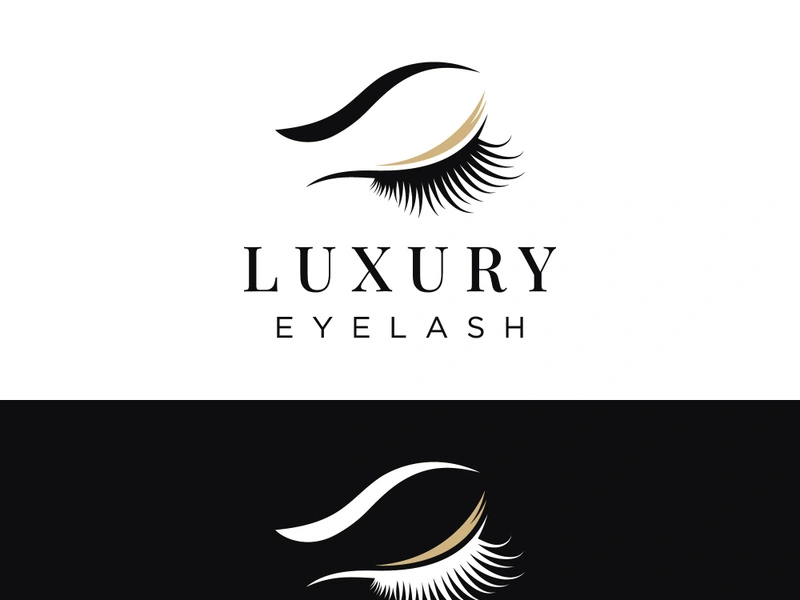 Luxurious and colorful eyelash extension logo.