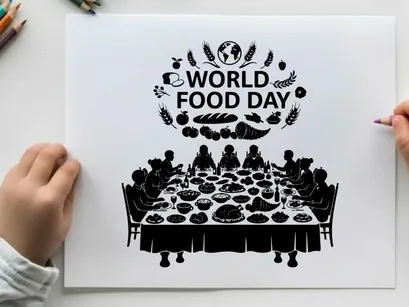 world food day banquet flat design vector illustration