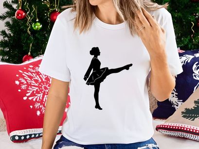 Silhouette of Irish Dancer Kicking