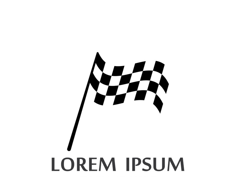 Creative and modern racing flag logo design.