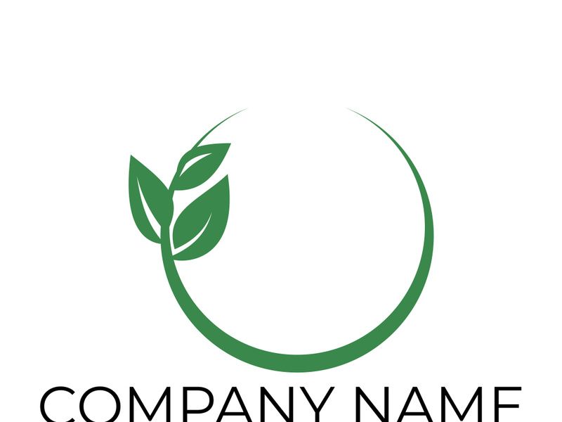 Green leaf logo design vector illustration