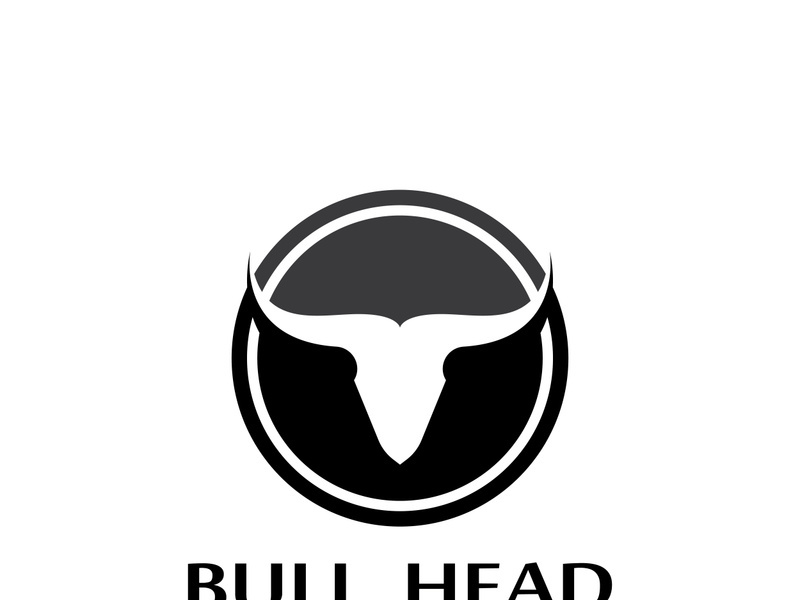 Retro vintage bull head horns logo.