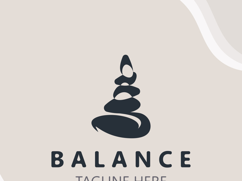 Balance stone logo massage stone yoga, rock arrangement for spa and health meditation symbol