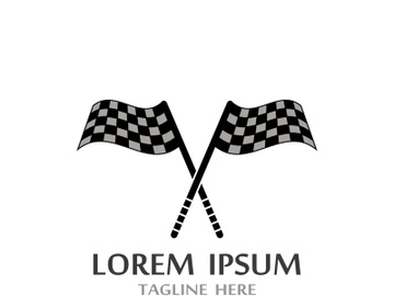 Creative and modern racing flag logo design. preview picture