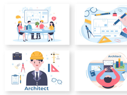 16 Architect or Engineer Illustration