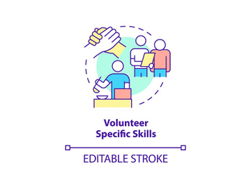 Volunteer specific skills concept icon preview picture