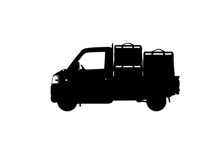 Silhouette of a delivery van with cargo