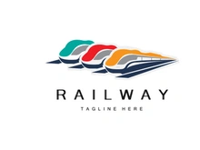 Train Logo Design. Fast Train Track Vector, Fast Transport Vehicle Illustration