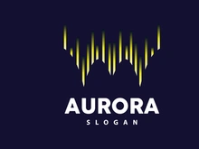 Aurora Logo, Light Wave Vector, Nature Landscape Design