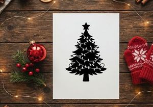 Dekorative Weihnachtsbaum mit Lichtern und Sternspitze