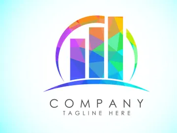 Imagem de visualização de Modelo vetorial de design de logotipo de finanças e contabilidade no estilo low poly, Logotipo de finanças empresariais