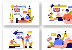 12 English Language Learning Illustration