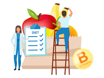 Dietitian food recommendations flat vector illustration preview picture