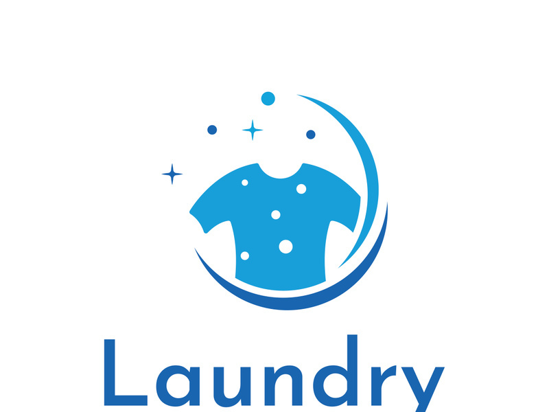 Laundry logo creative design with concept of washing machine, clothes or clothes, foam. Logo for washing , badge,company.