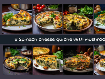 Spinach cheese quiche with mushrooms preview picture