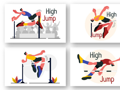 9 High Jump Sport Illustration