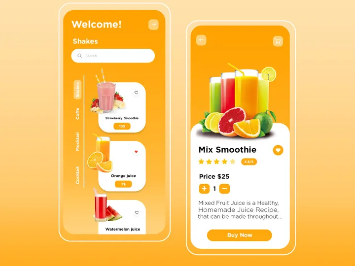 juice order app design