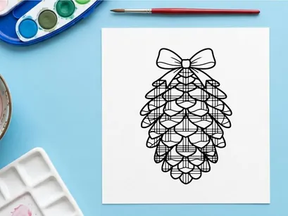 Enfeite decorativo de pinha para decoração de festas. Design natural elegante para ambientes festivos.