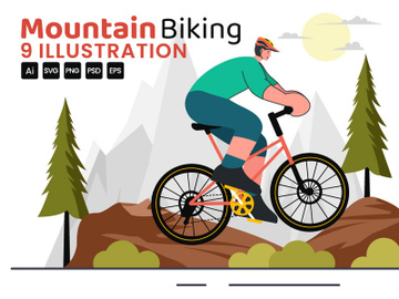 9 Mountain Biking Illustration preview picture