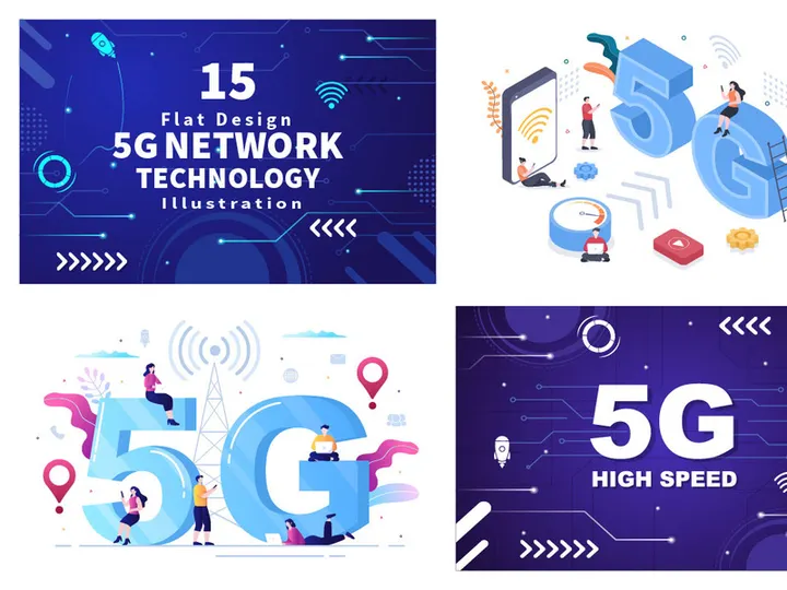 15 5G Network Wireless Technology Smartphone Vector