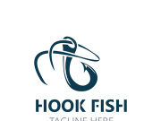 Hook Fishing logo simple and modern vintage rustic vector design style template illustration