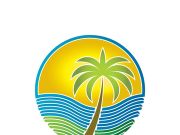 Palm tree summer logo template vector illustration