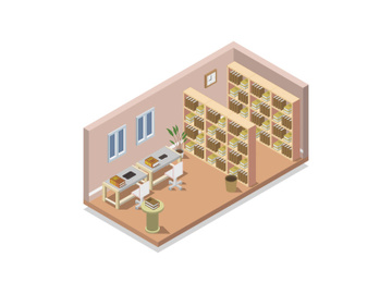 Isometric library room preview picture