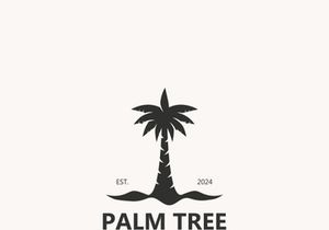 Palm tree simple and modern premium logo design. abstract icon palm beach illustration