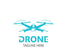 Drone aerial with camera vector template icon. logo photography drone vector. quadcopter flat style illustration