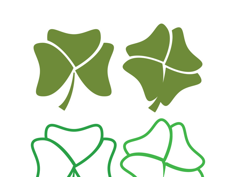 Green Clover Leaf icon Template Design Vector