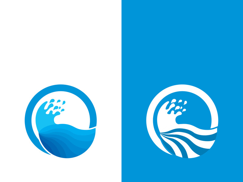 Wave beach vector illustration design logo