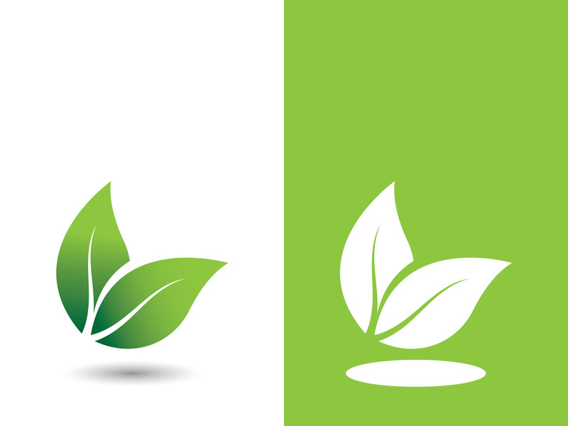Logos of green tree leaf ecology nature element vector