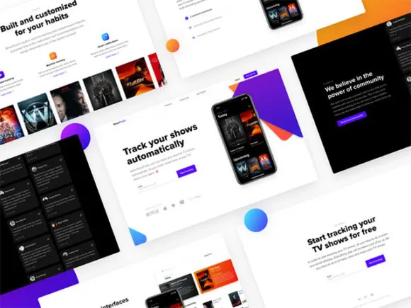 ShowTrackr: Free landing template for Sketch