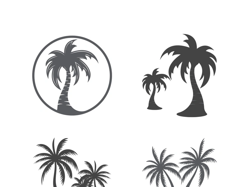 Palm tree summer logo template vector illustration