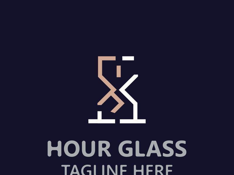 Hourglass logo ancient vintage style object design template flat vector